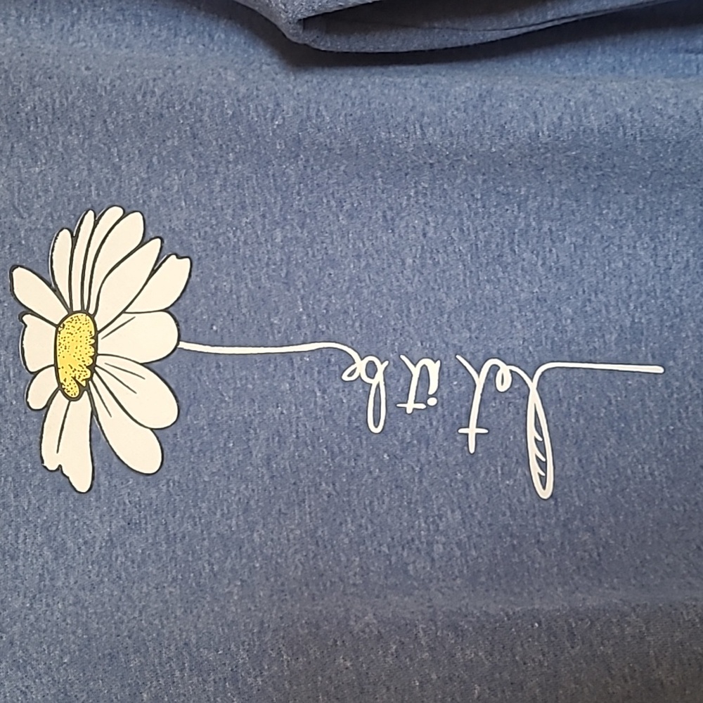 MISSLOOK Blue Sweatshirt with Daisy Graphic Size XL - Picture 7 of 8